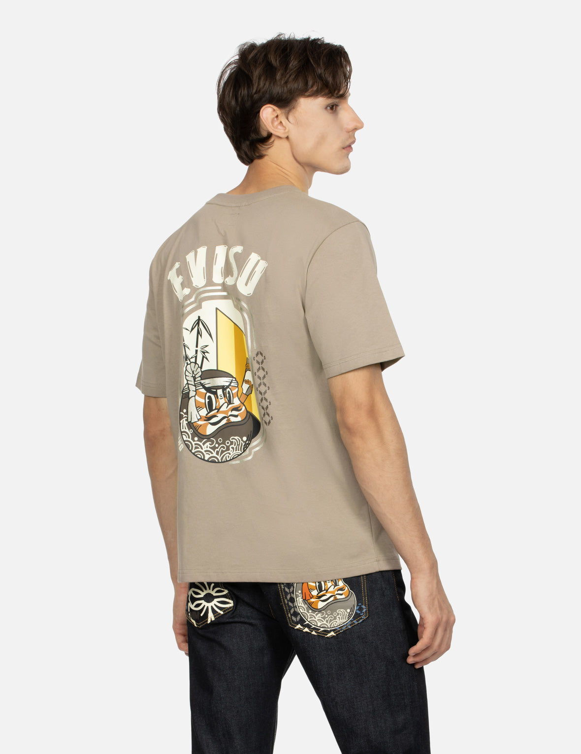 Kumadori Daruma and Lantern Print Regular Fit T-shirt
