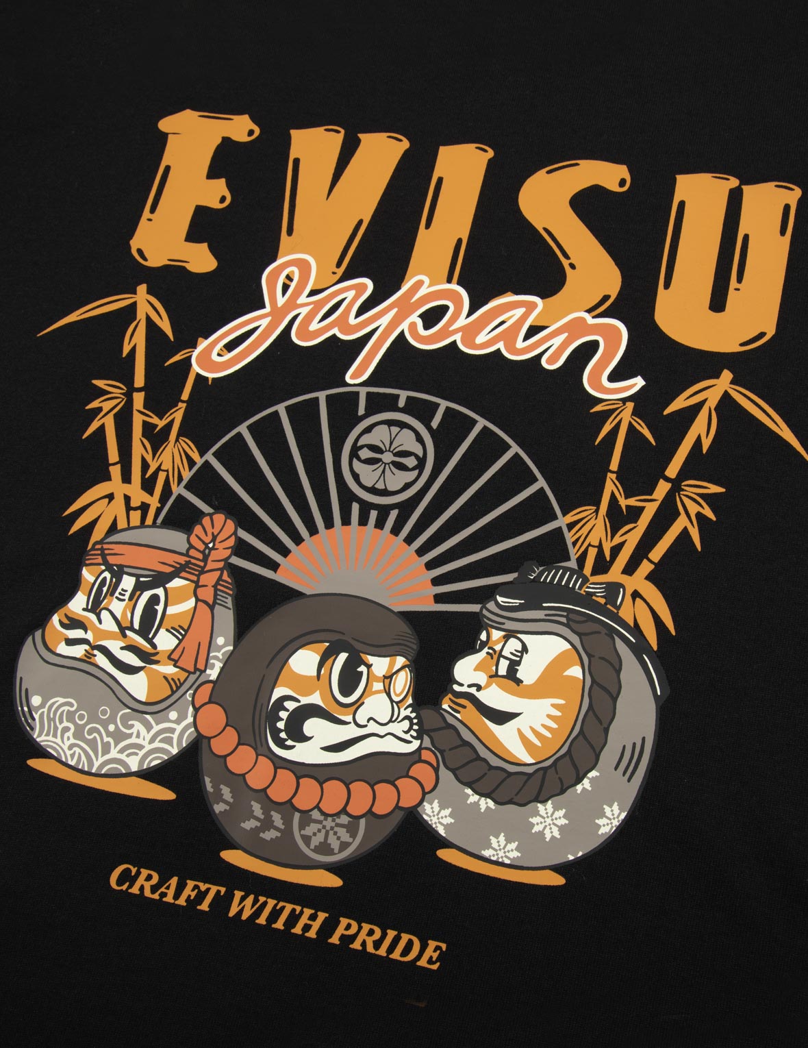 Kumadori Daruma Print Regular Fit T-shirt