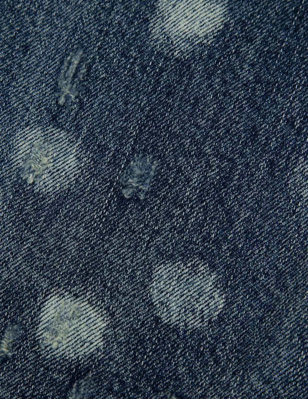 Lucky Slot Machine and Daruma Print Relax Fit Denim Shirt