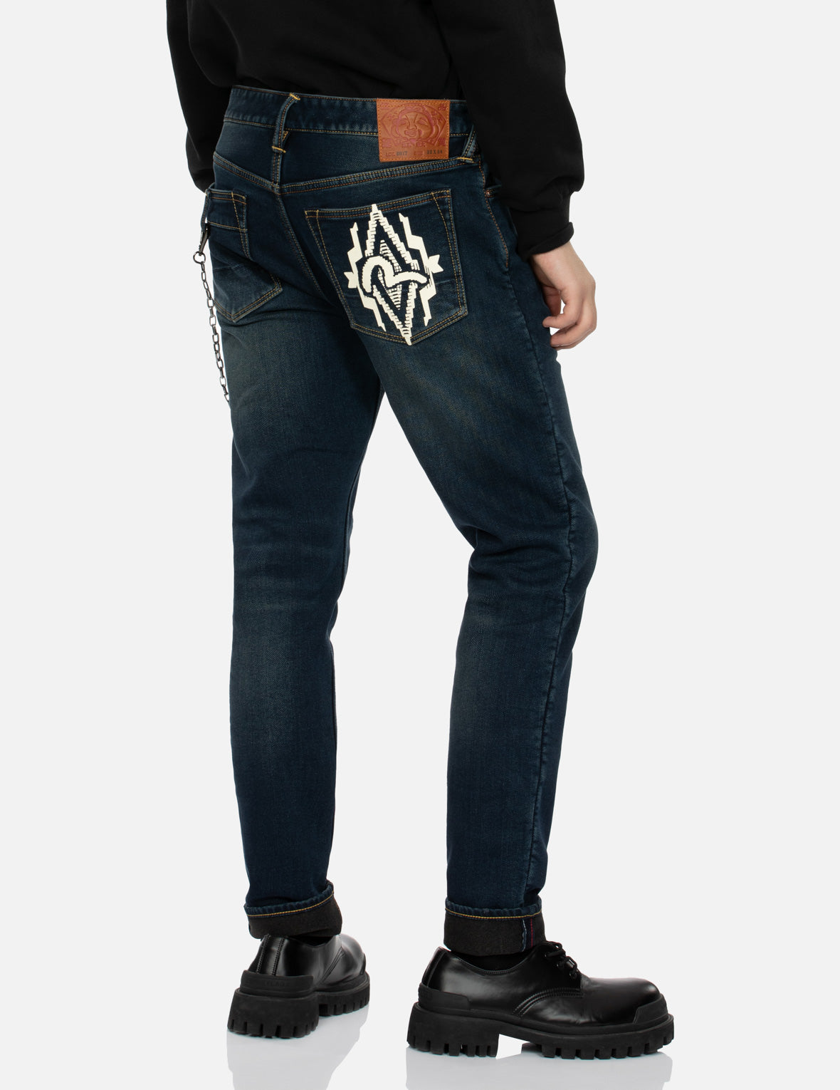 奇馬約掛毯海鷗印花窄腳牛仔褲 #2017