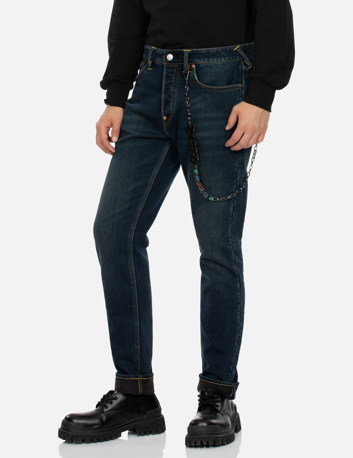 奇馬約掛毯海鷗印花窄腳牛仔褲 #2017