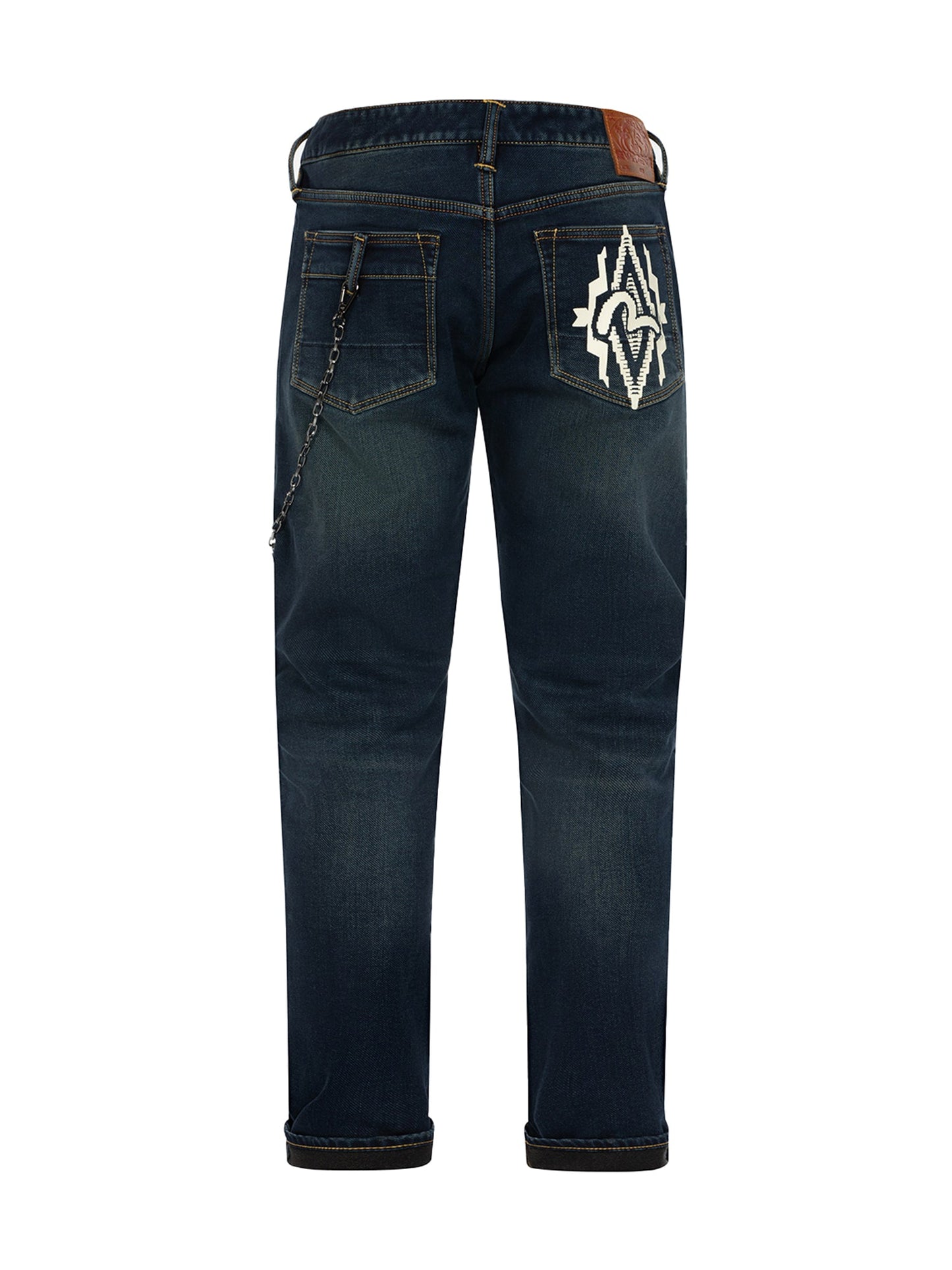 奇馬約掛毯海鷗印花窄腳牛仔褲 #2017