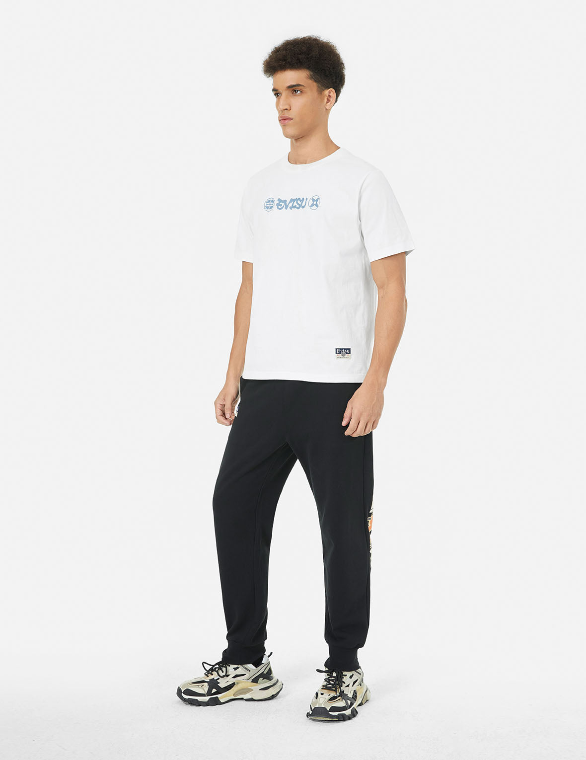 忍者達摩與商標印花常規版型T恤