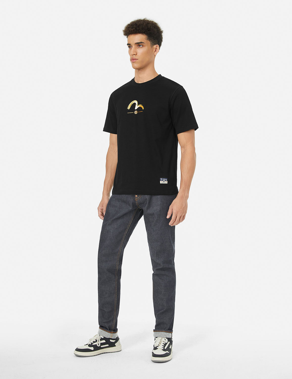 Multi-Pocket Print and Seagull Brushstroke Daicock Print Regular Fit T-Shirt