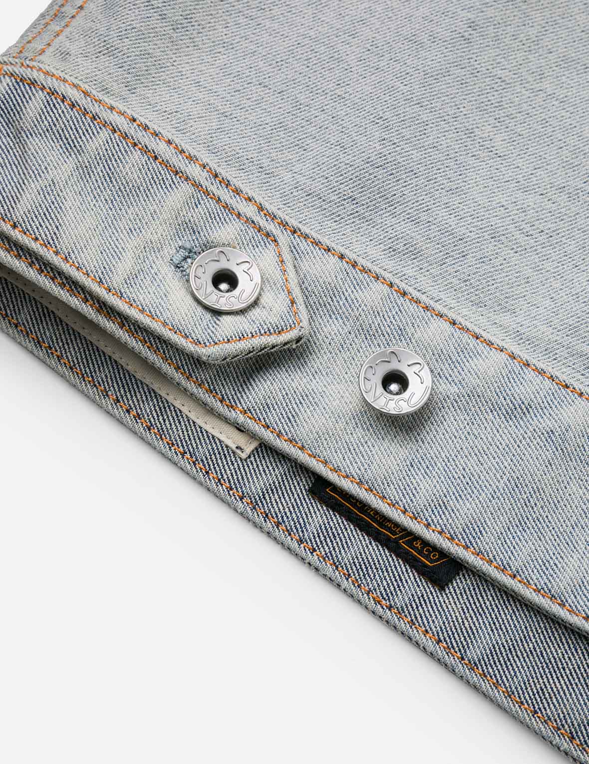 佛頭提花寬版休閒牛仔外套