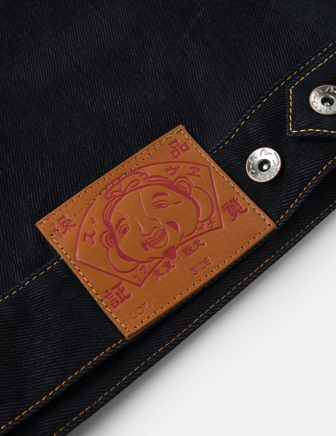 Brushstroke Daicock Print with Logo Embroidery Loose Fit Denim Jacket