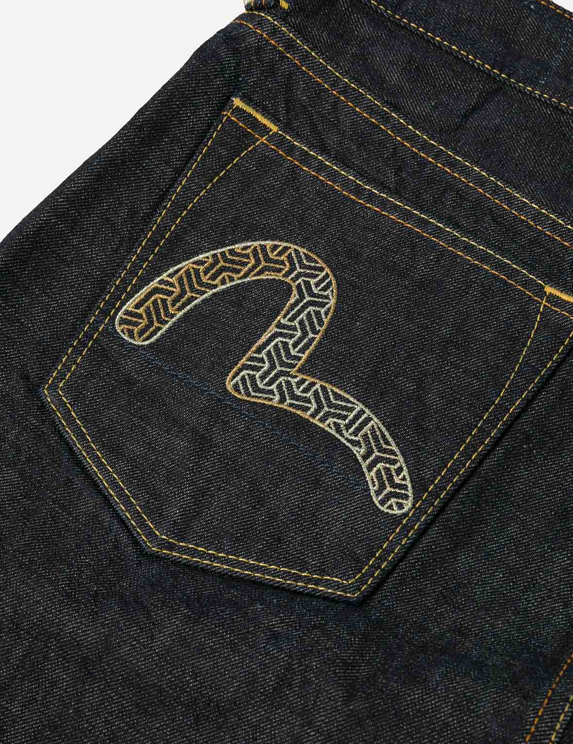 Seagull and Japanese Temple Embroidery Regular Fit Jeans #2000