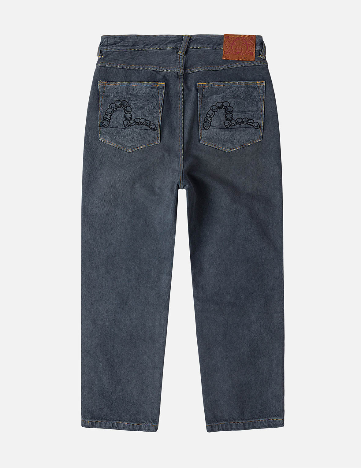 Skull Seagull Print Pockets Fashion Fit Denim Jeans