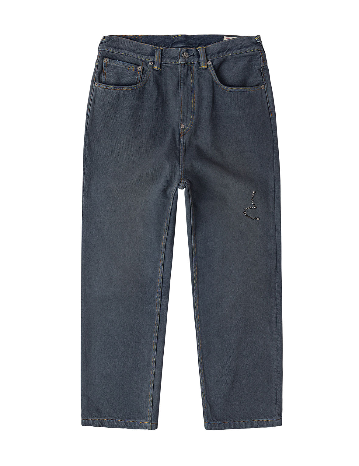 Skull Seagull Print Pockets Fashion Fit Denim Jeans
