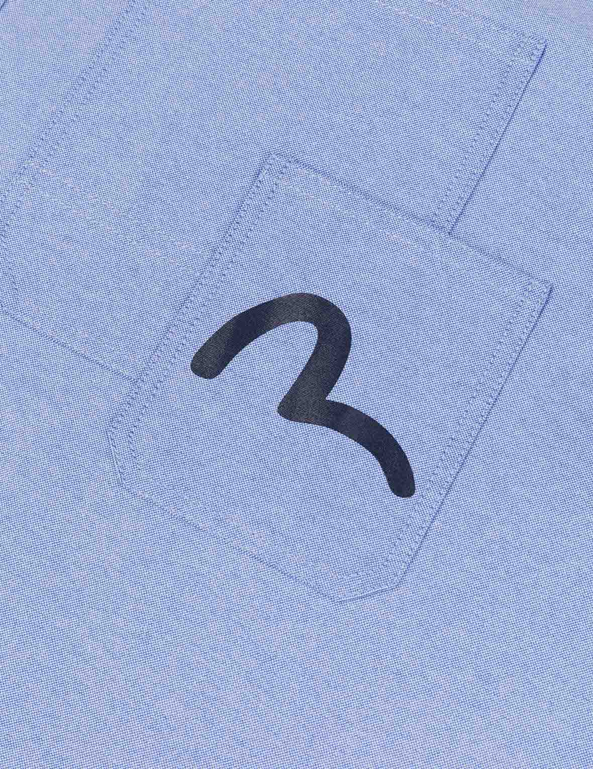 商標刺繡與海鷗印花寬版休閒長袖襯衣