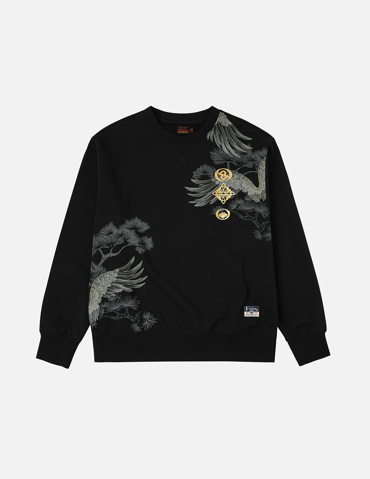 Grateful Crane Foil Print Relax Fit Sweatshirt