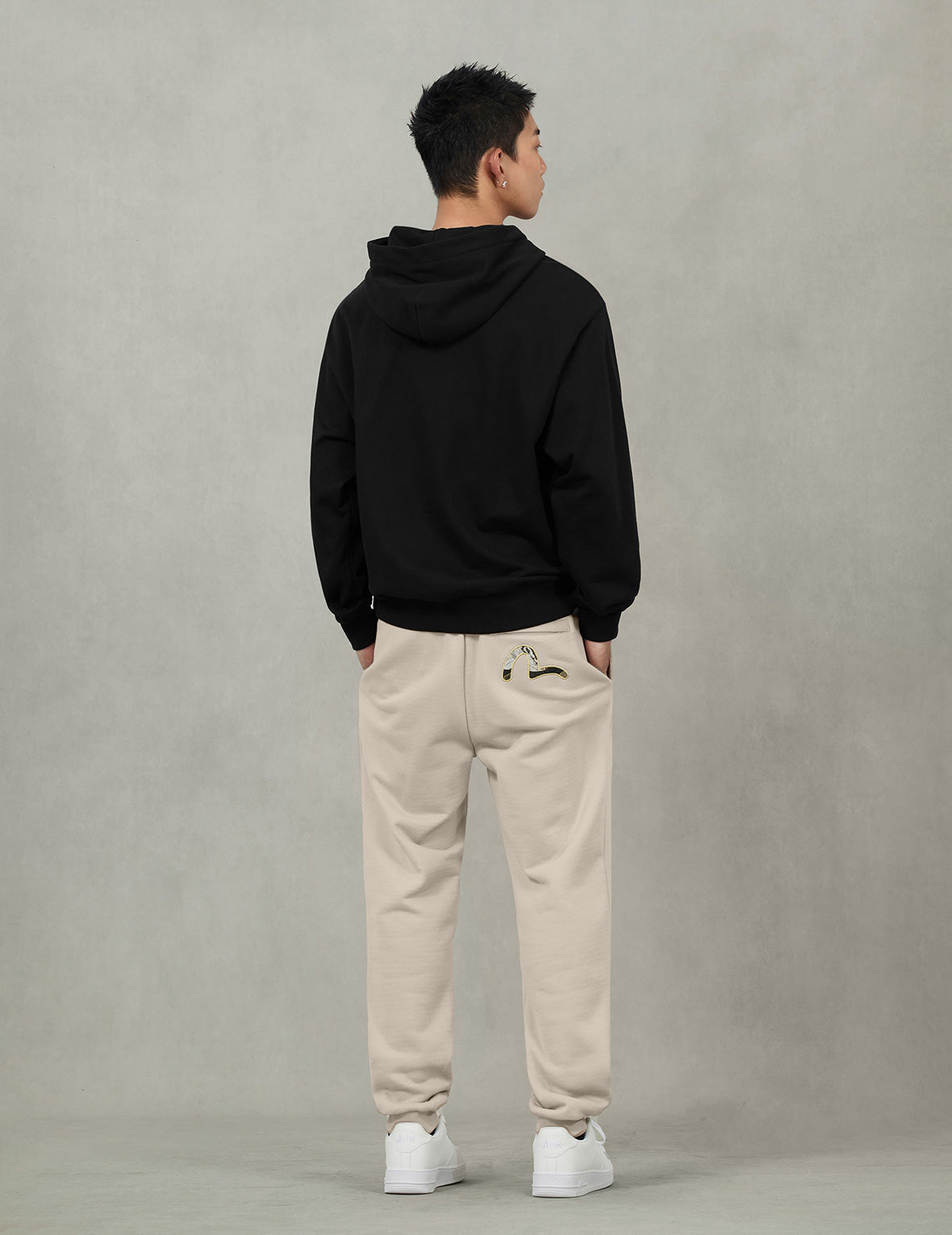 海鷗印花寬版休閒連帽衛衣