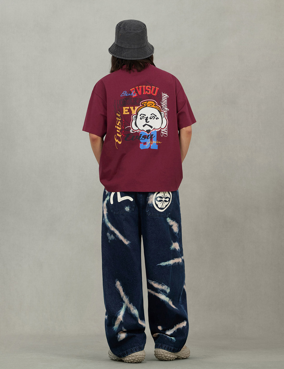 文字繪佛頭刺繡寬版休閒T恤