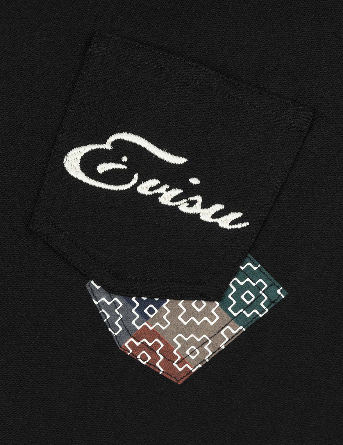 多口袋撞色刺繡寬版T恤
