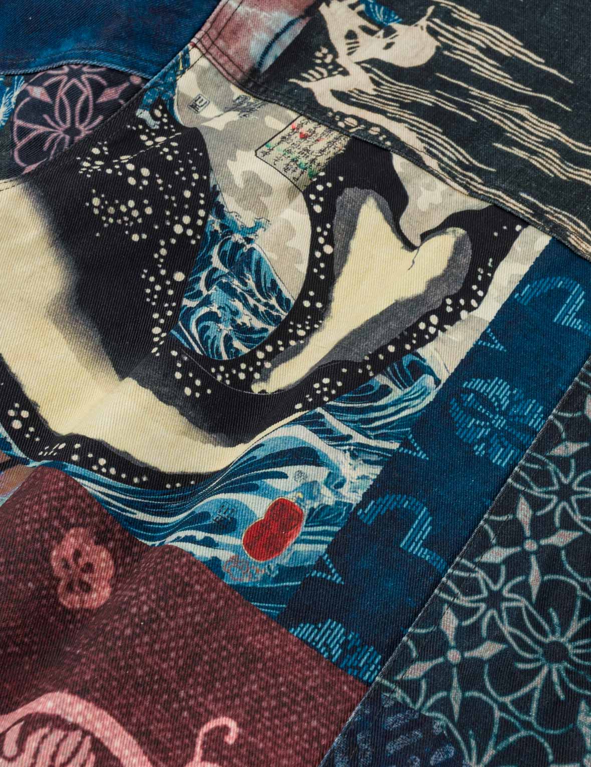滿版東方浮世繪拉鍊飛行員夾克