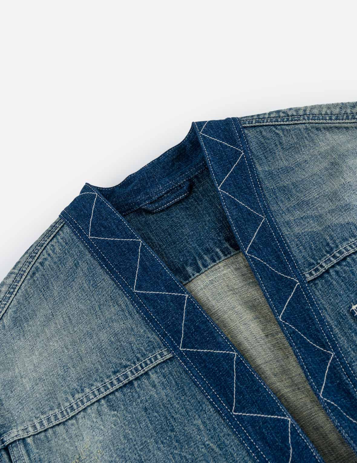 Boro Sashiko Denim Kimono Jacket