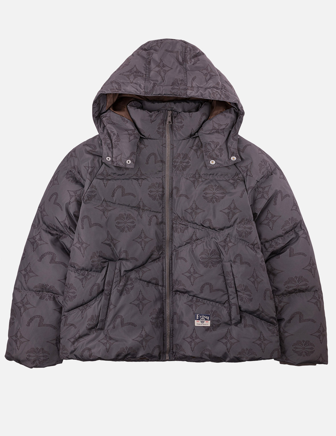 Two-Tone Monogram Hooded Down Jacket