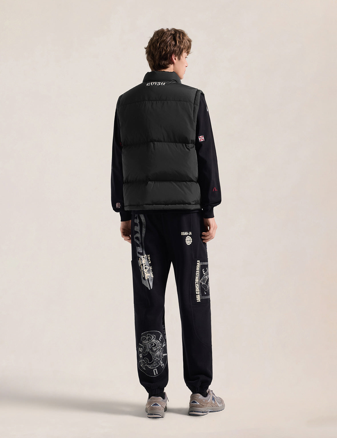 Kamon Seagull EVISU Embroidered Down Vest