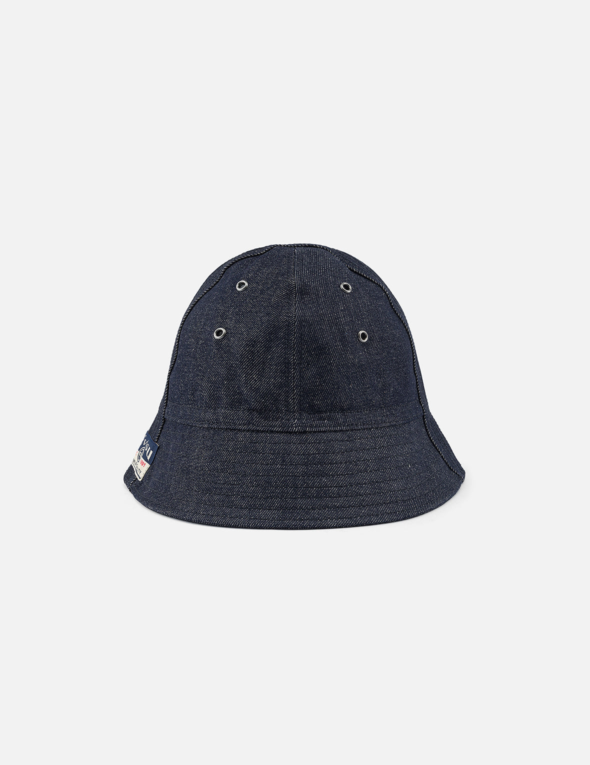 Logo and Seagull Embroidery Denim Bucket Hat