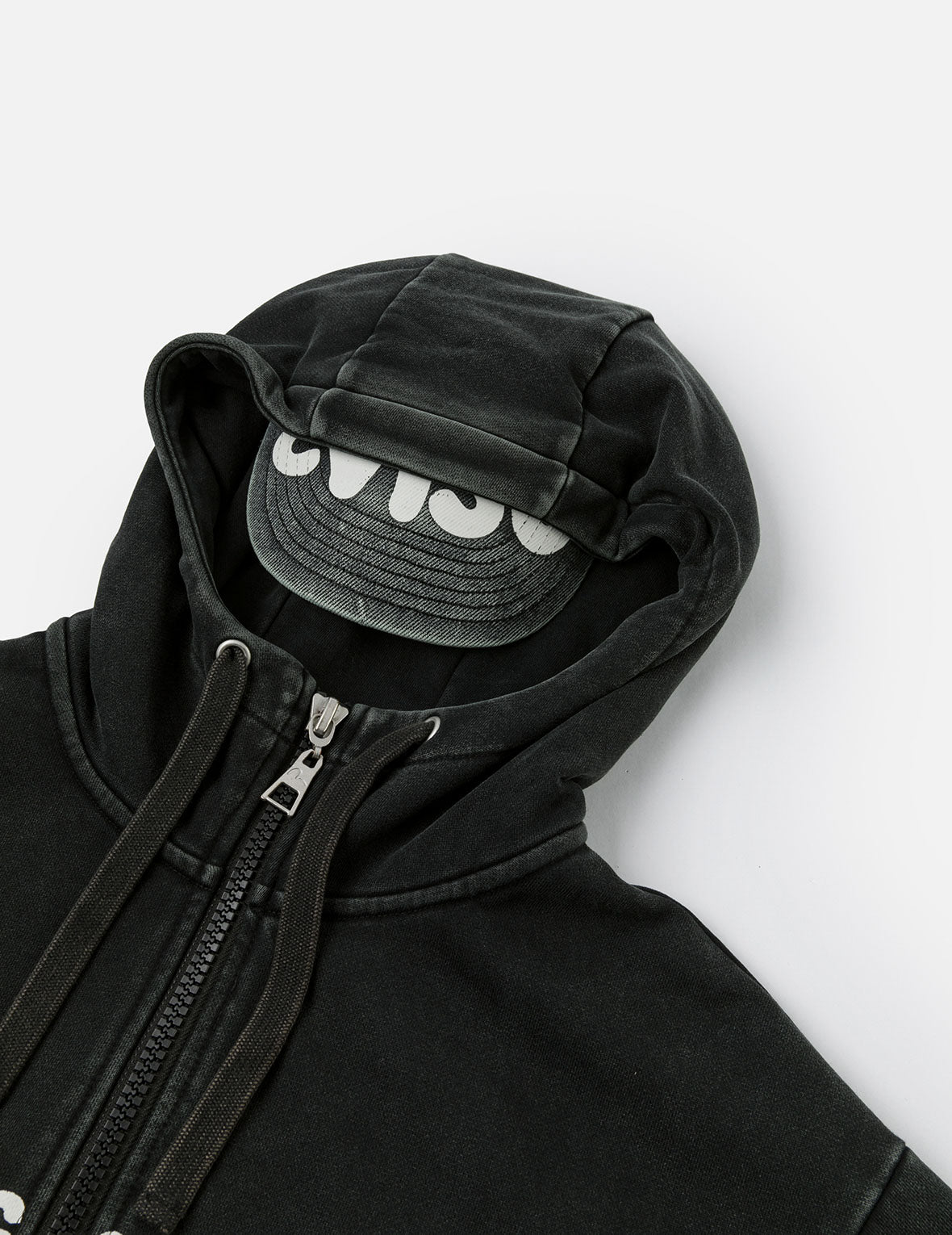 Slogan Print Oversized with Cap Hooded Jacket