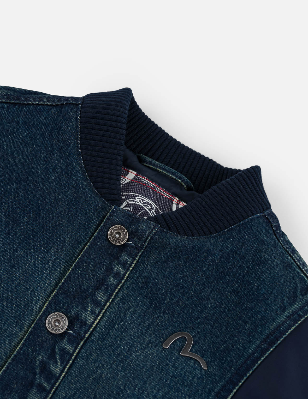 Deconstructed Quilted Mixed Fabric Bomber Jacket