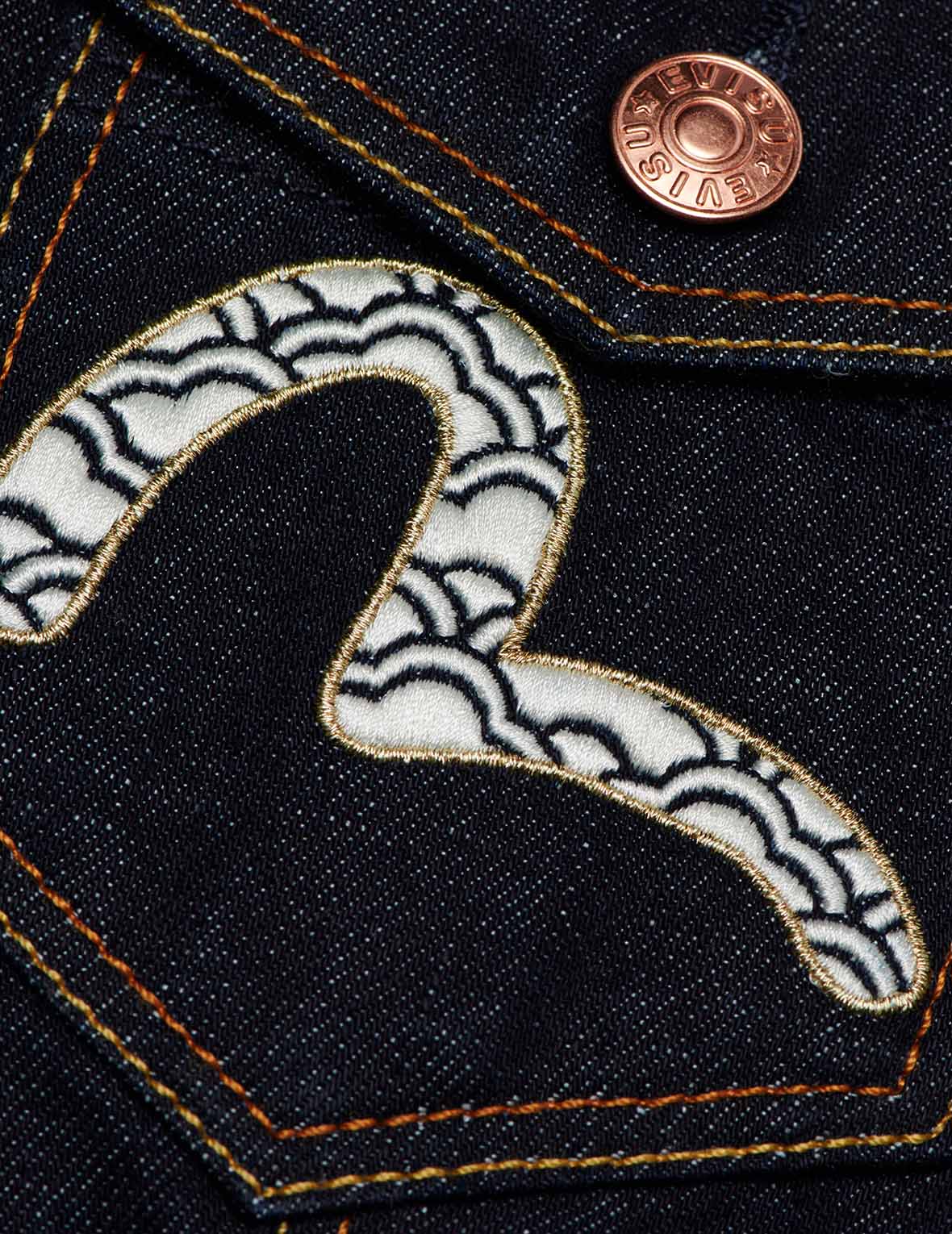 商標刺繡牛仔連衣裙