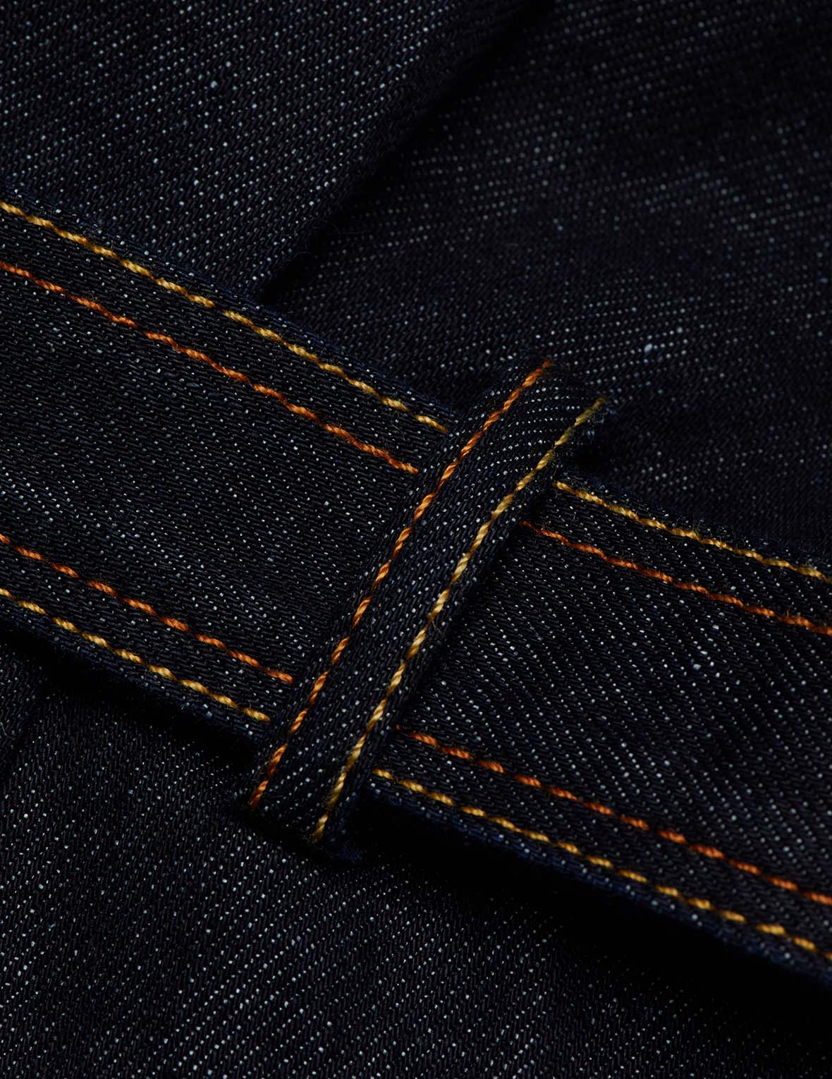 商標刺繡牛仔連衣裙