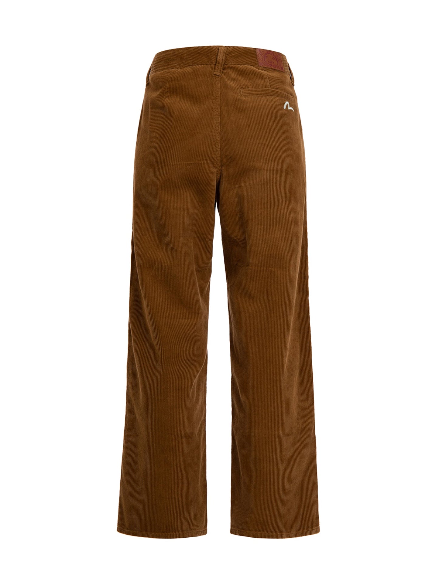 Seagull Embroidery Straight-fit Corduroy Trousers