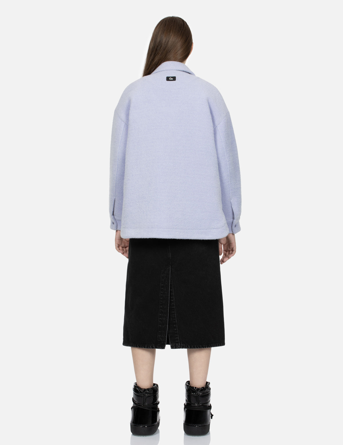 Seagull Applique Fashion Fit Knitted Shirt Jacket