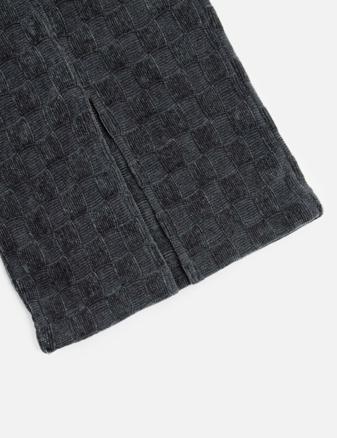 Concave Check Pattern Kamon Embroidery Straight Fit Sweatpants