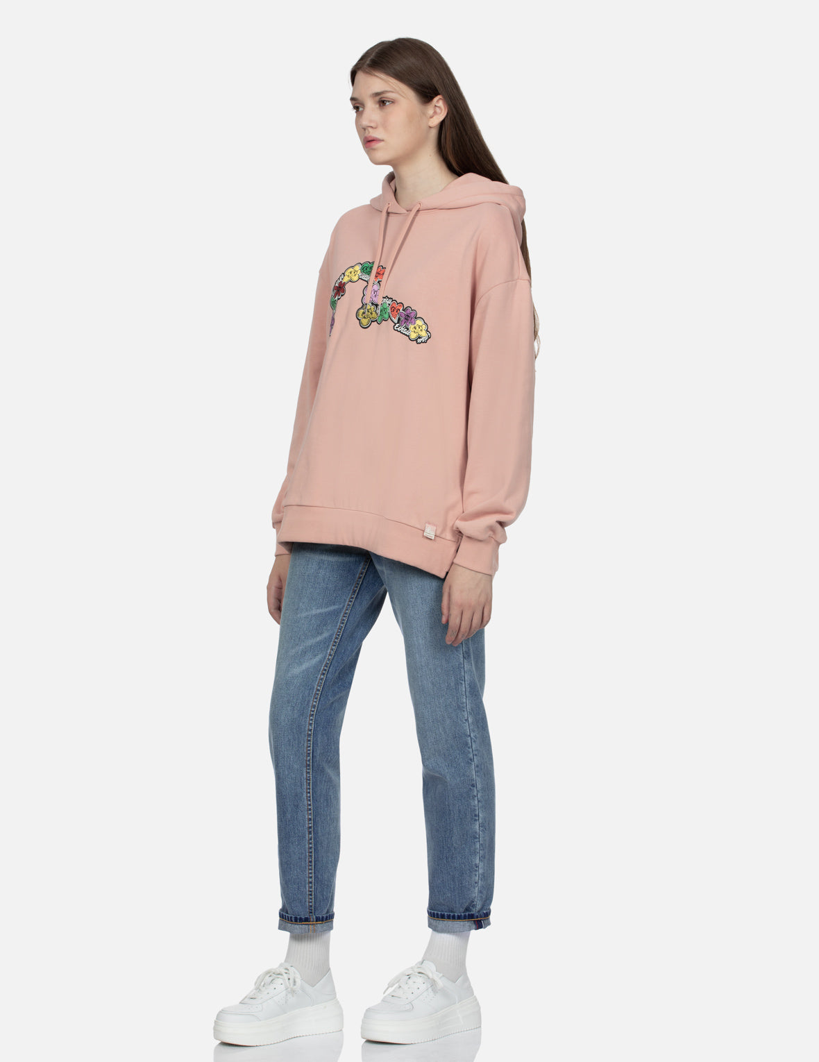 Daruma Floral Seagull Print Oversized Sweatshirt