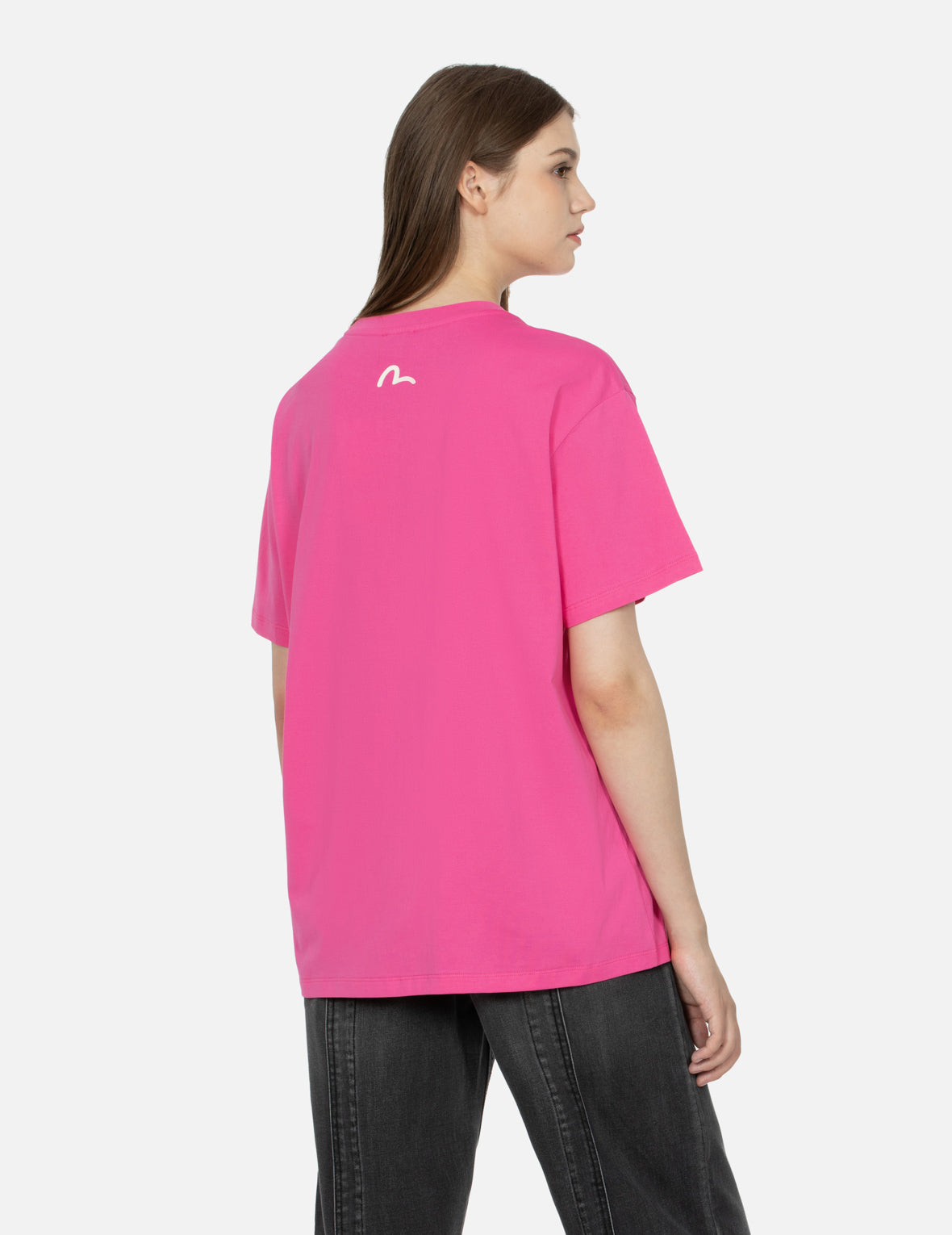 Fortune Cat Flocking with Slogan Print Boyfriend T-shirt