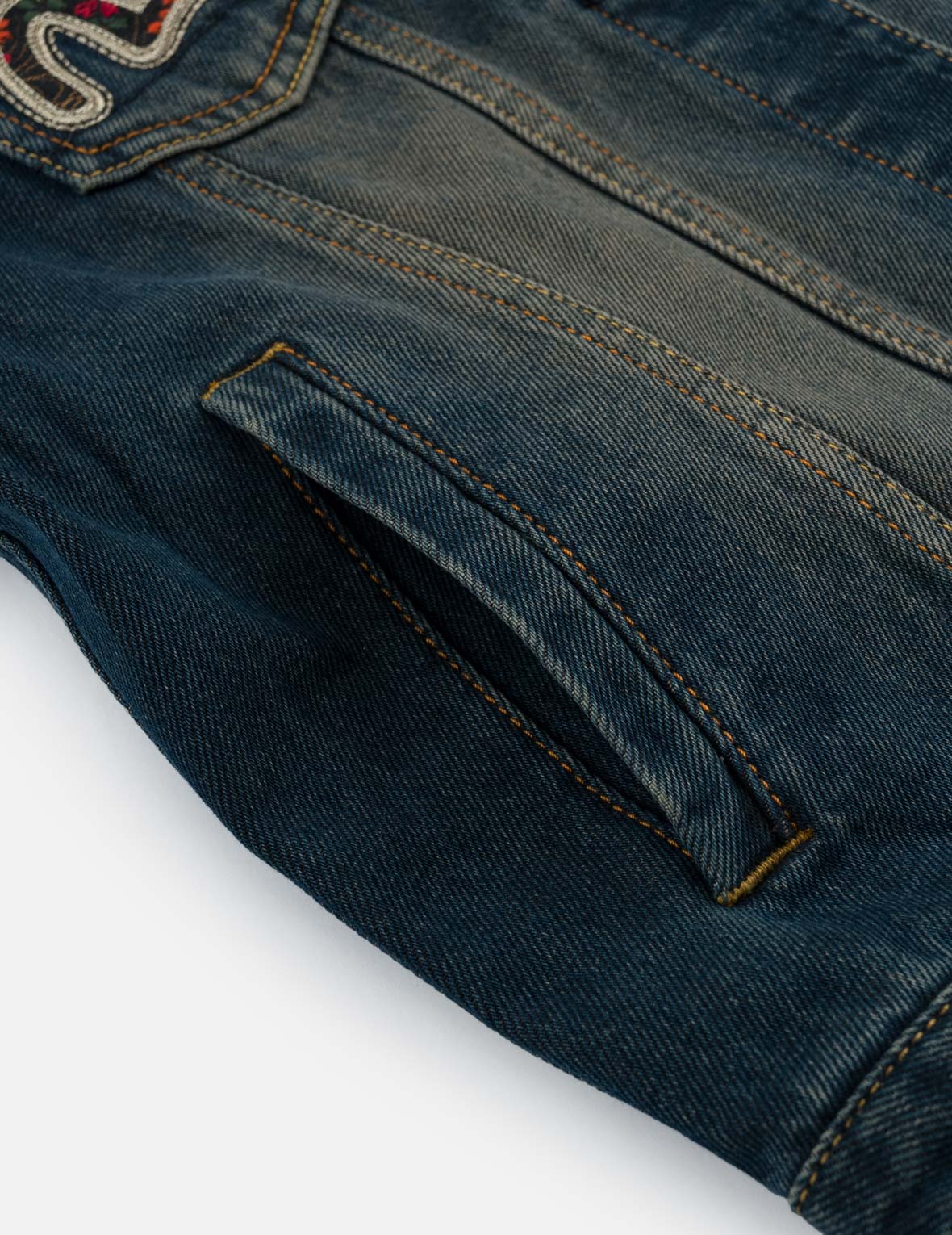 Sakura Brocade Inserted Denim Jacket