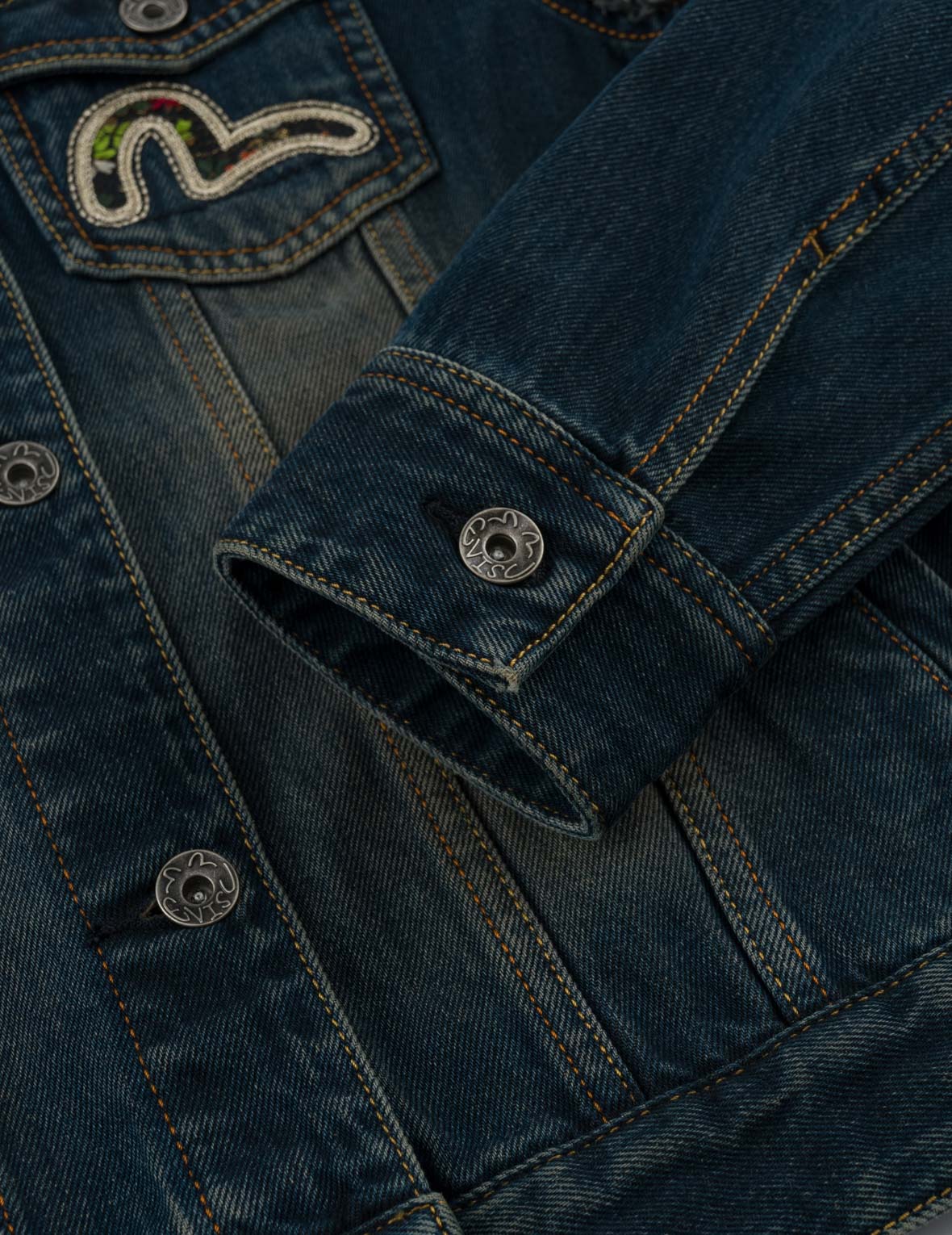 Sakura Brocade Inserted Denim Jacket