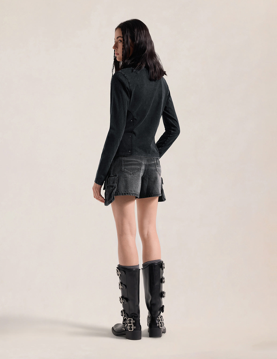 Cargo Pocket Denim Shorts
