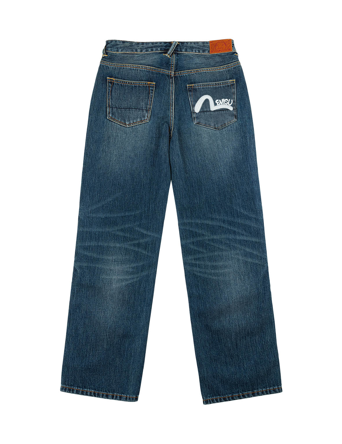 Seagull & Evisu Logo Embroidery Relax Fit Jeans