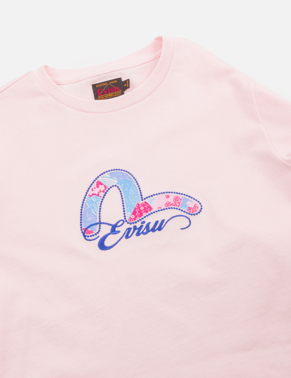 Japanese Pattern Seagull Embroidered Long-Sleeve T-Shirt