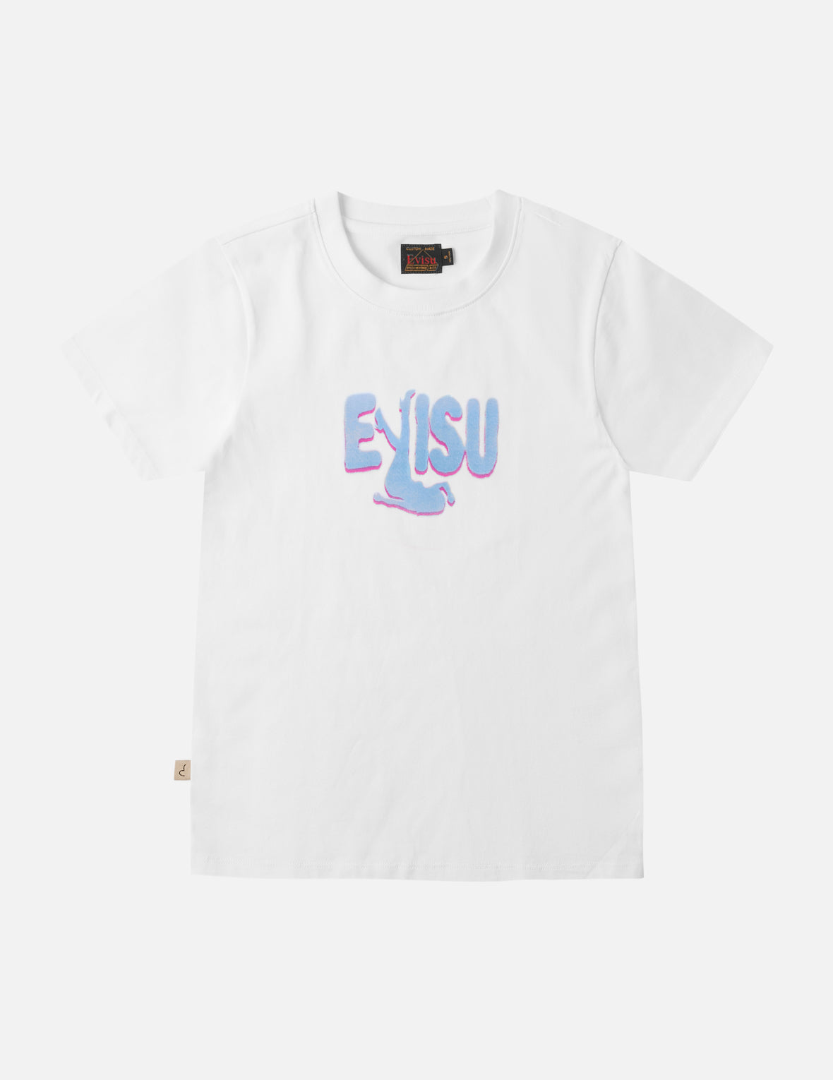 Two-Tone EVISU Logo Silhouette Print T-Shirt