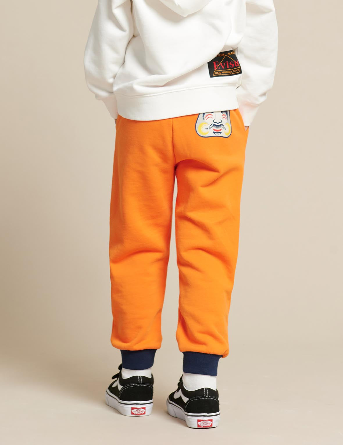 Daruma Mask Print Color Blocking Sweatpants
