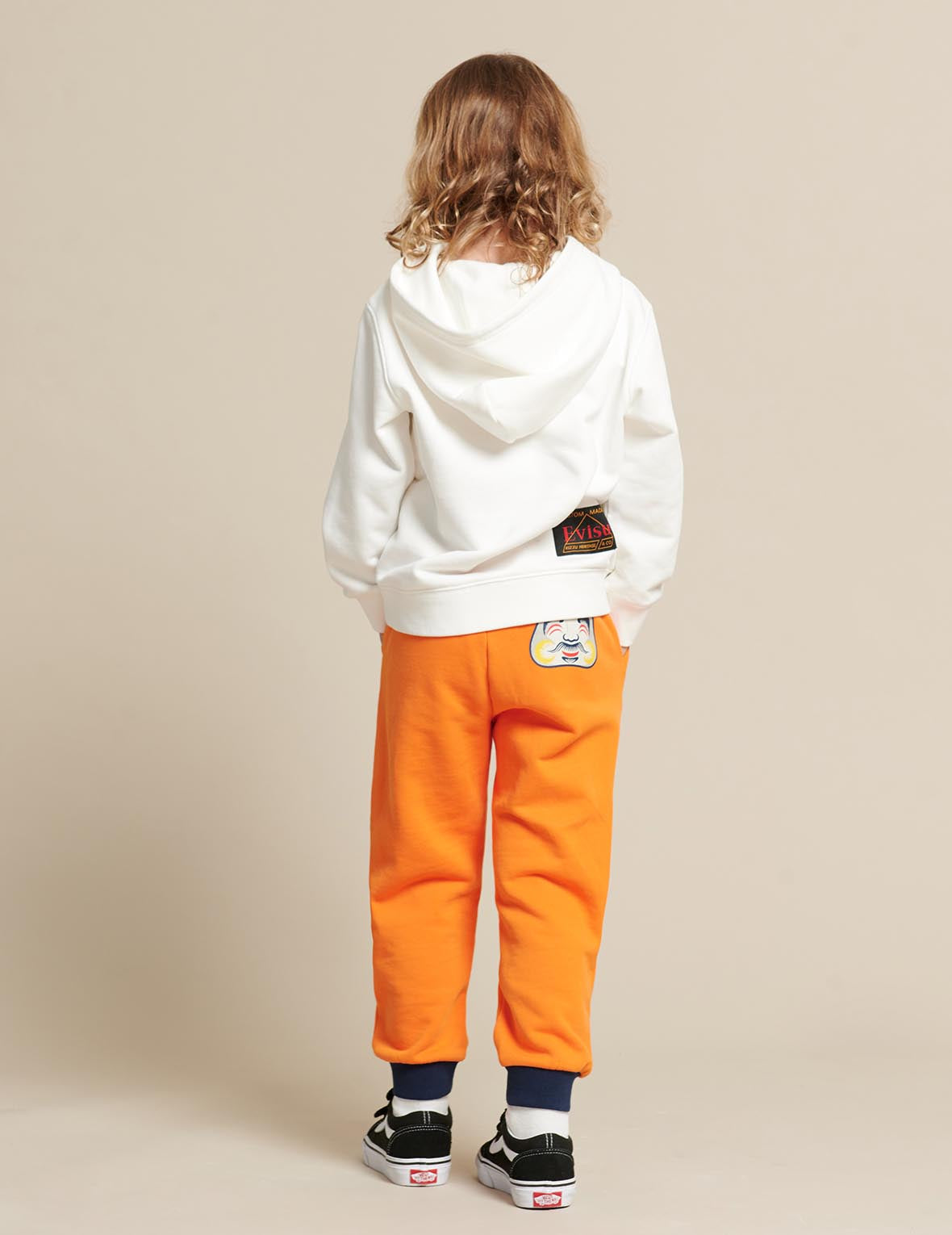Daruma Mask Print Color Blocking Sweatpants
