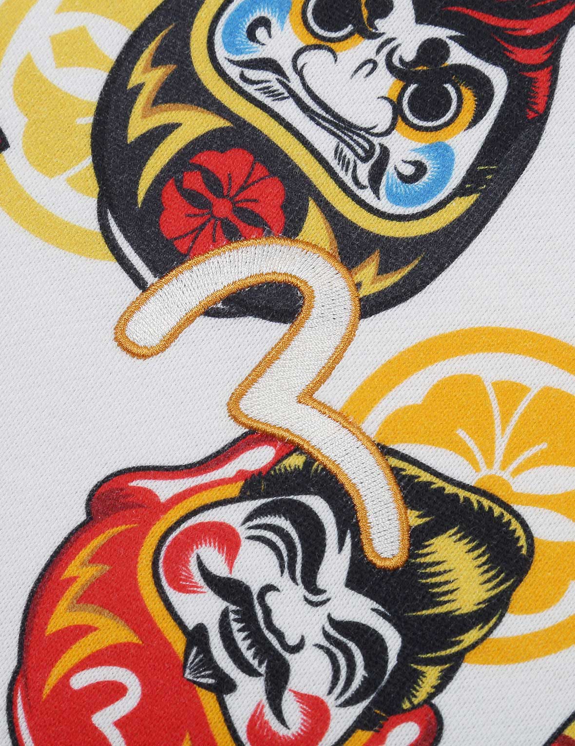 滿地飛機頭達磨印花連帽衛衣