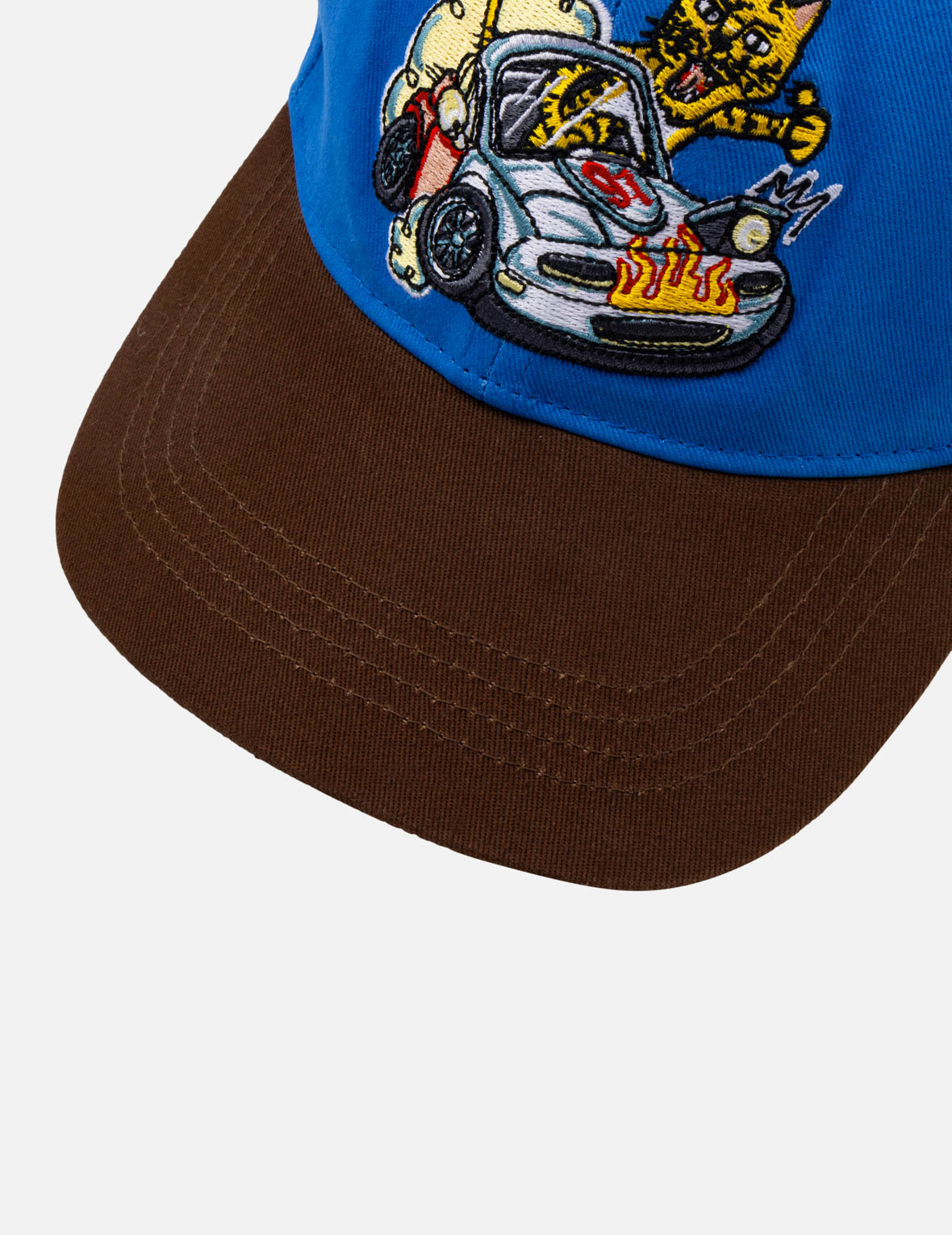 Leopard With Car Embroidered Baseball Cap