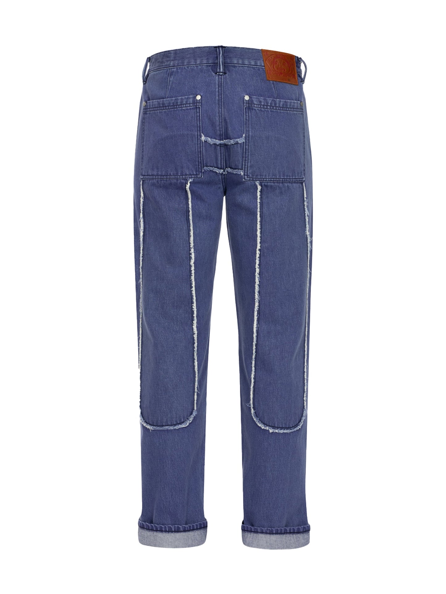 Daicock with Fringed Edges Baggy Fit Work Jeans