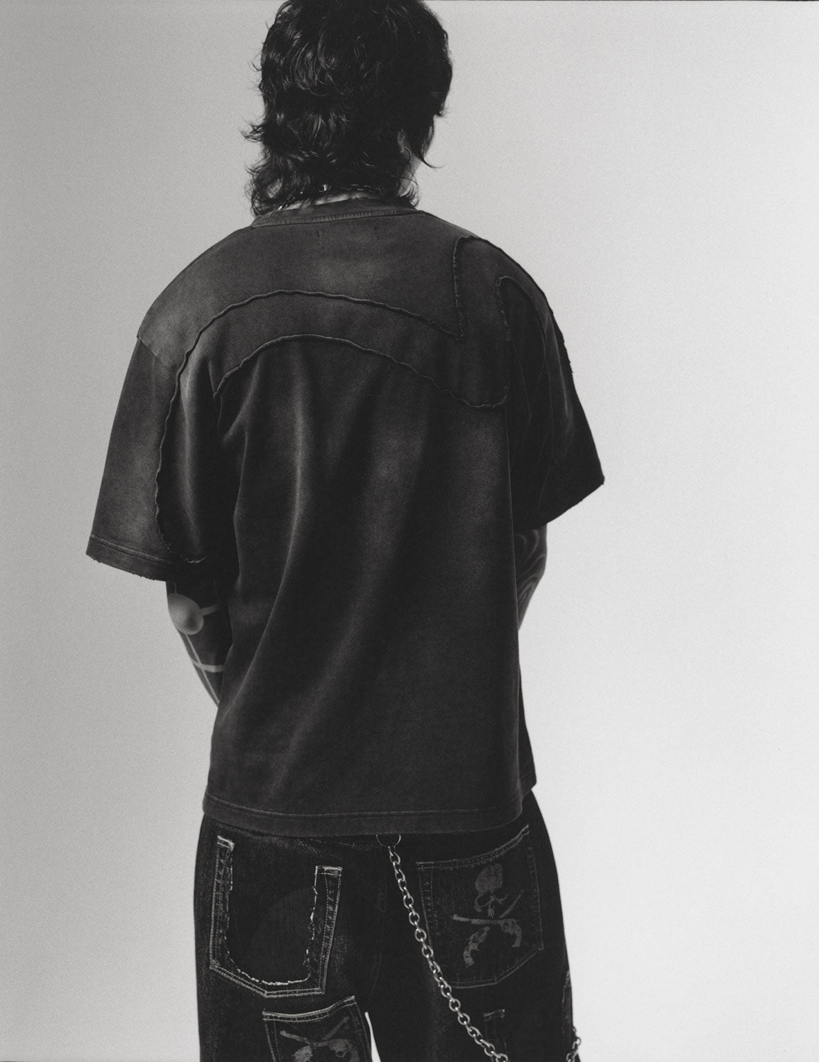 EVISU x mastermind JAPAN x roarguns 毛邊貼布大M短袖T恤