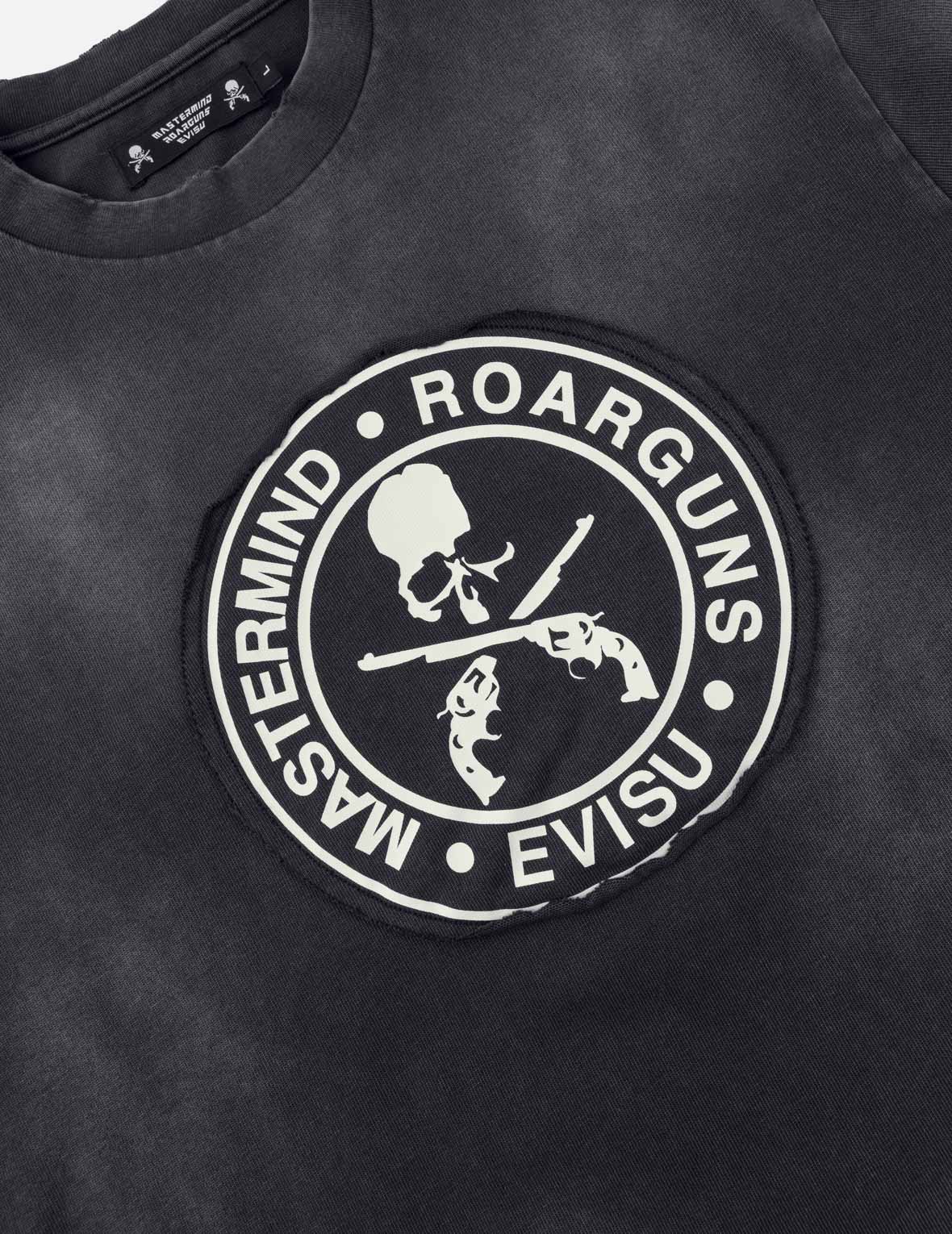 EVISU x mastermind JAPAN x roarguns 毛邊貼布大M短袖T恤