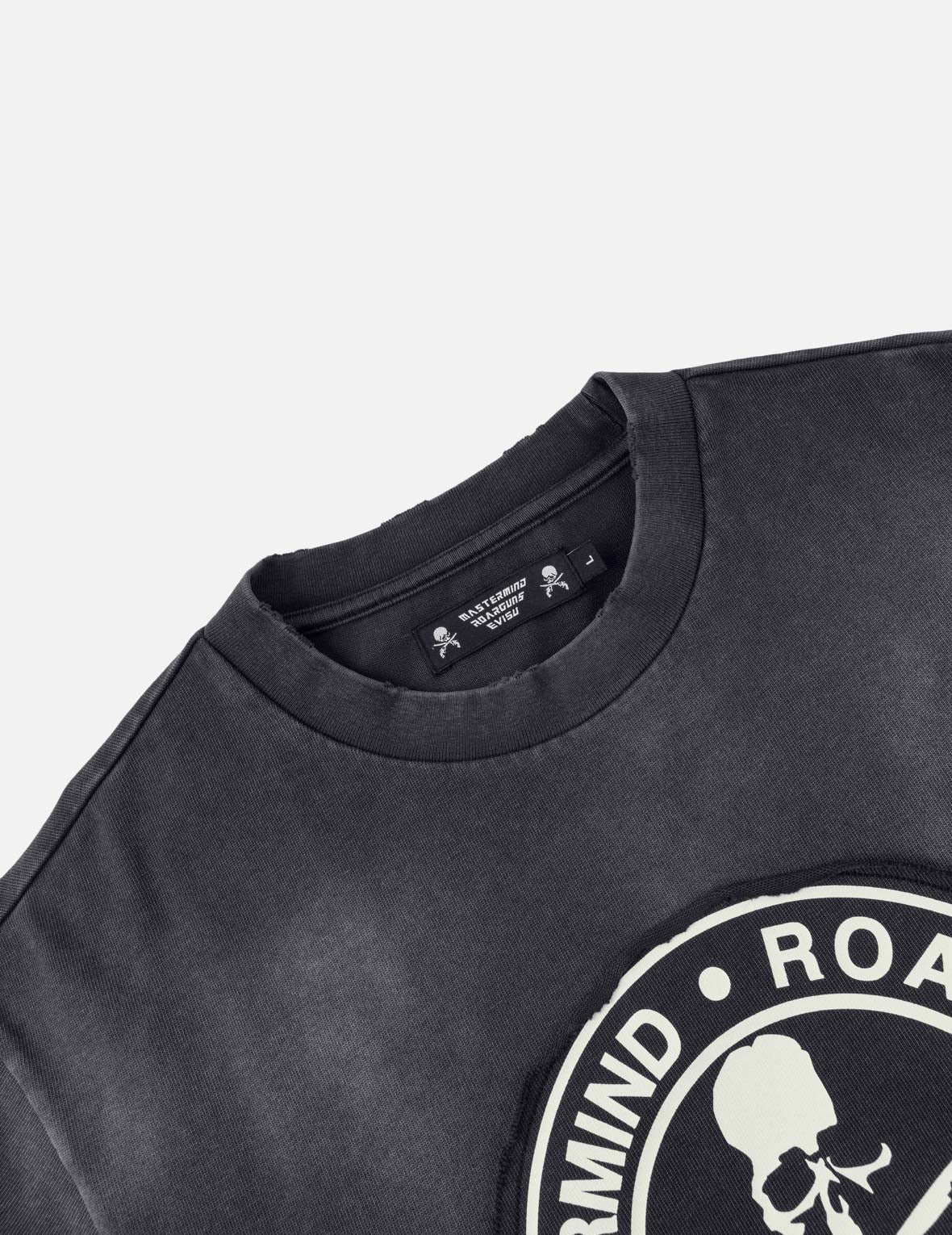 EVISU x mastermind JAPAN x roarguns 毛邊貼布大M短袖T恤