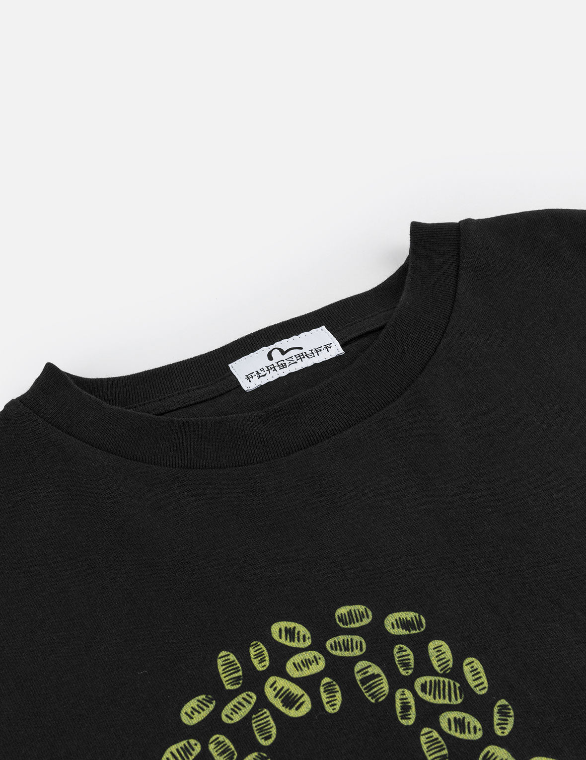 EVISU X F-LAGSTUF-F 春季畫作和金幣海鷗印花常規版型T恤 - 黑色