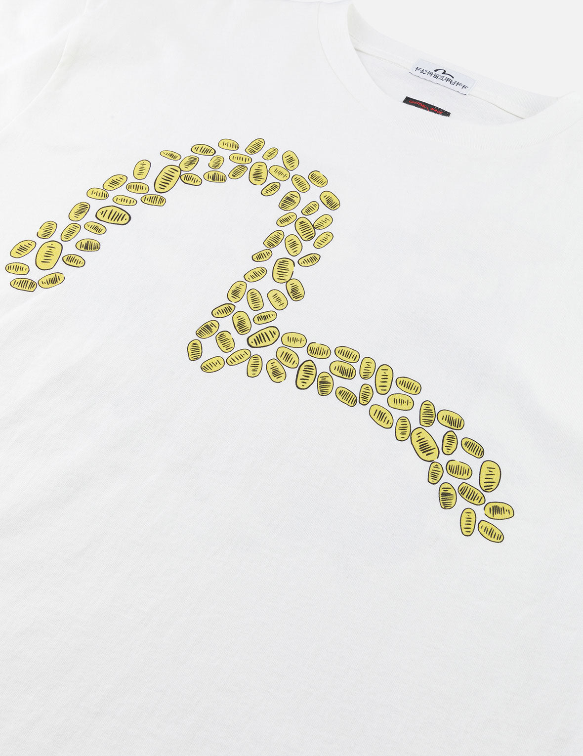 EVISU X F-LAGSTUF-F 春季畫作和金幣海鷗印花常規版型T恤 - 白色