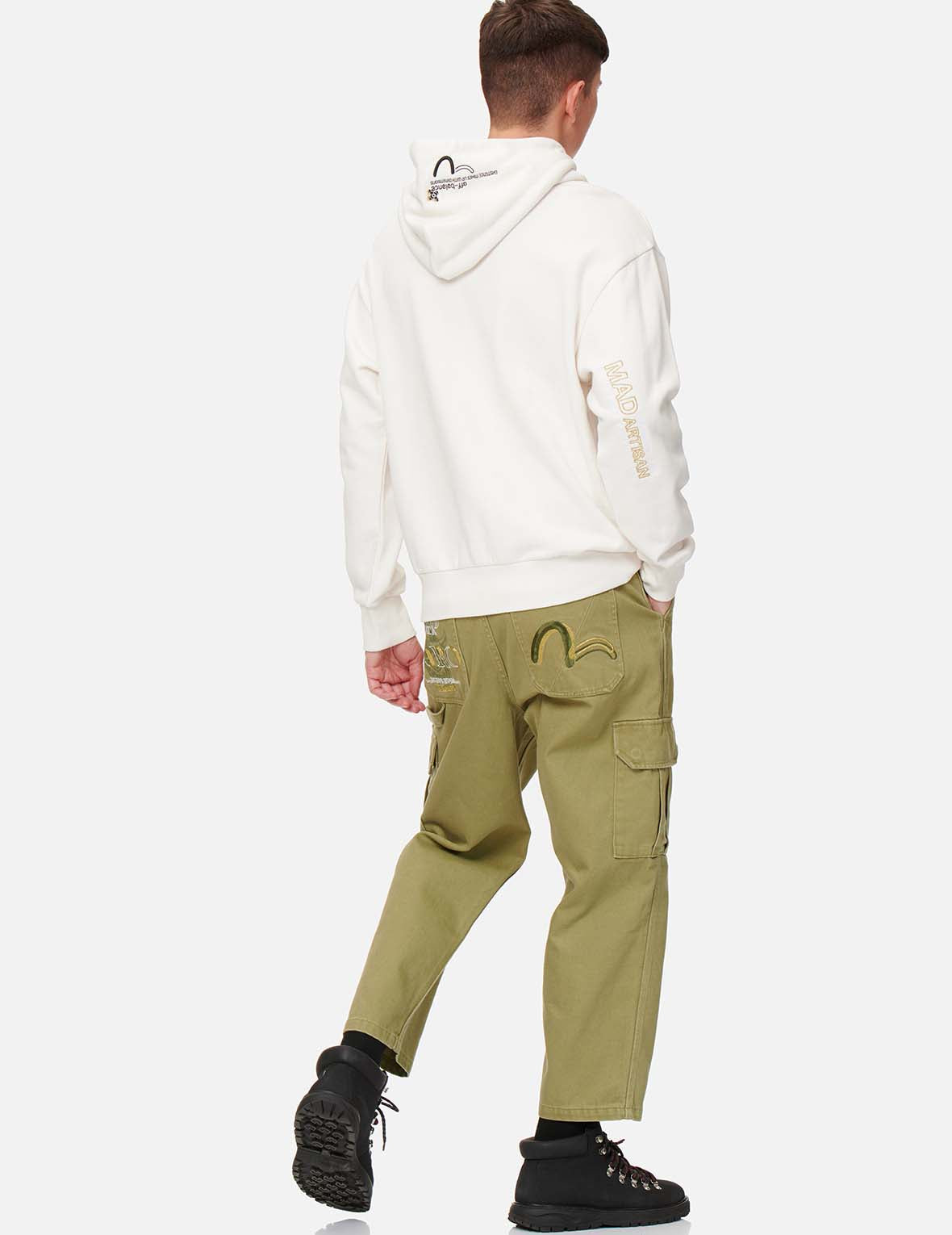 Hannya Skull Print Straight Fit Cargo Pants