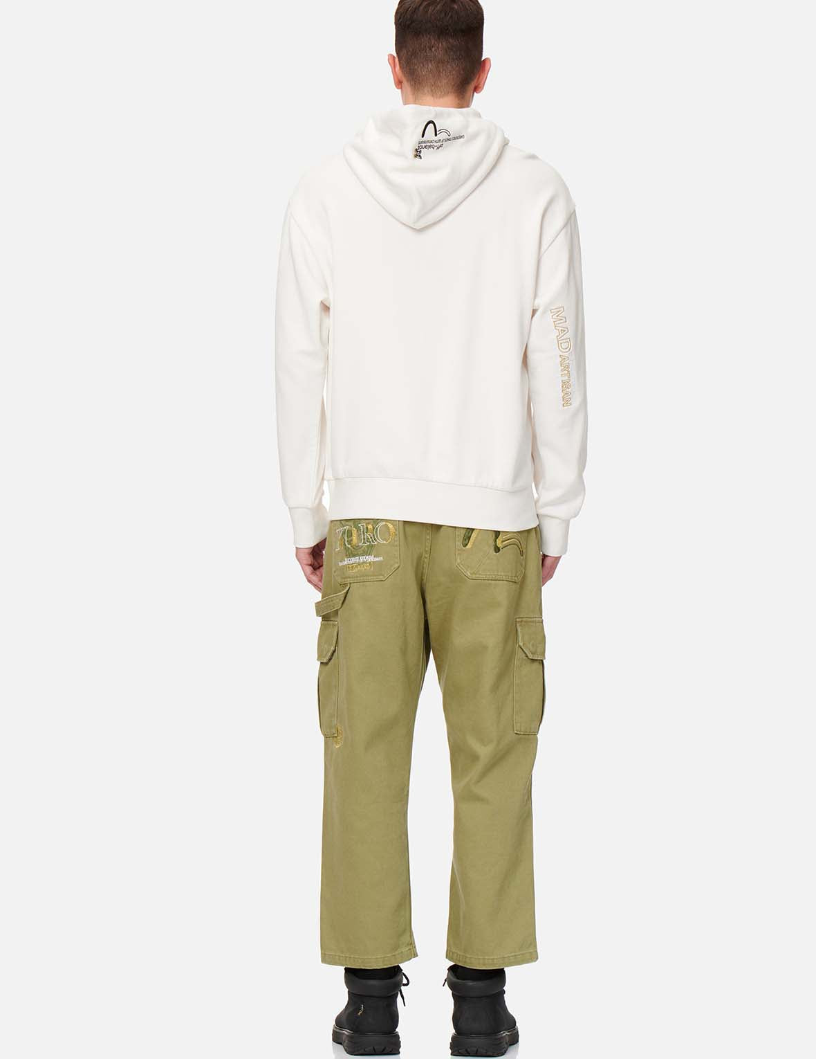 Hannya Skull Print Straight Fit Cargo Pants